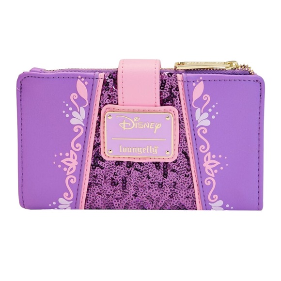 ✨NWT✨ Loungefly Exclusive Disney Rapunzel Sequin Glow Flap Wallet - Picture 4 of 5